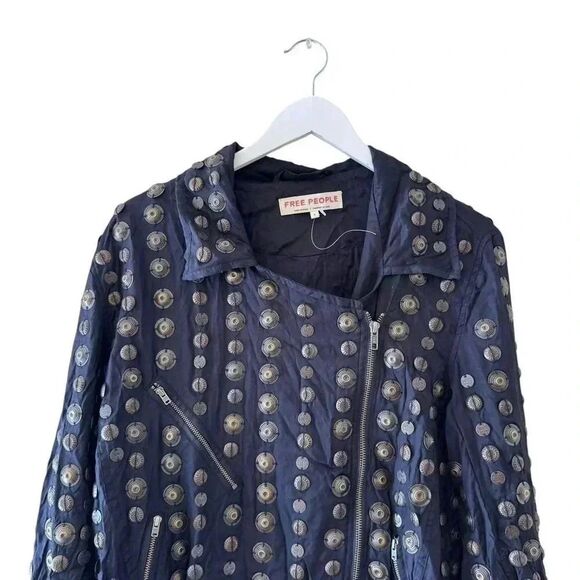 Free People Bohemian Retro Vintage Inspired Rare Corrie Coin Jacket SZ S - Picture 5 of 16